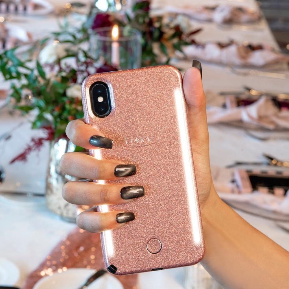 ✨ LUMEE Duo Rose Gold Glitter iPhone XS Max